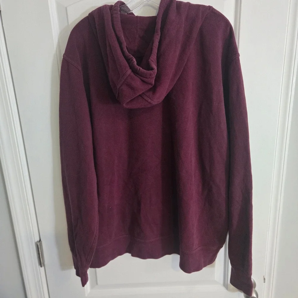 The North Face Hoodie Men's XL Maroon Burgundy‎ Graphic Pullover Sweatshirt